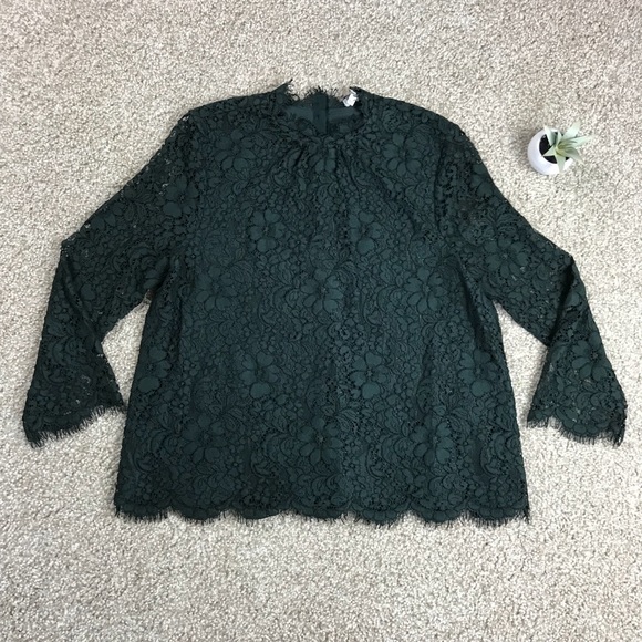 Nwot joie Freyda mock neck lace top - Picture 3 of 7